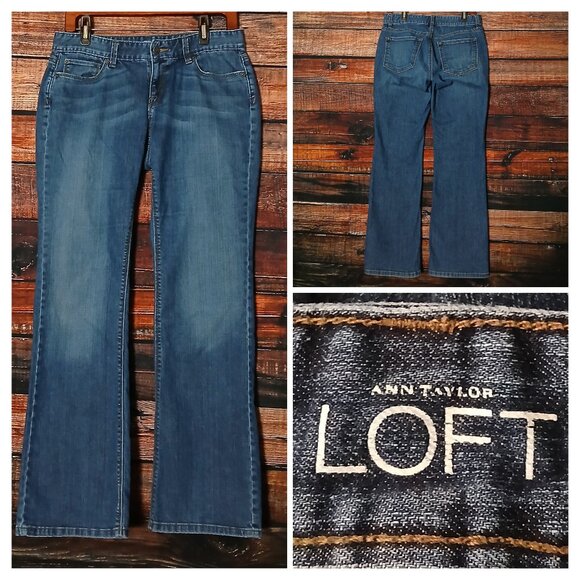 Ann Taylor LOFT Jeans Size 6 Curvy Boot Cut Low Rise Blue Denim Stretch - Picture 1 of 8